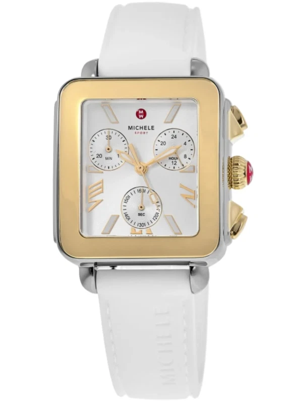 Reloj para mujer Michele Deco deportivo de cuarzo cronógrafo esfera plateada MWW06K000069 Foto 1 de 4