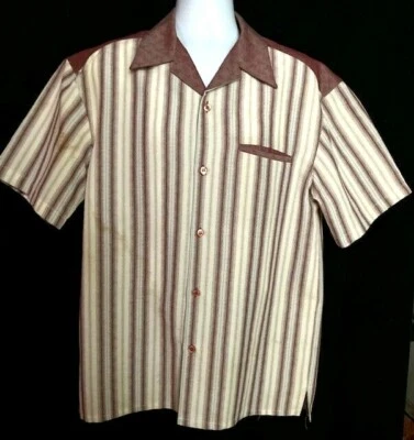 Camisa manga corta a rayas de dos tonos Montique para hombre - talla grande nueva con etiquetas Foto 1 de 4