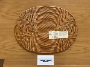 Muji Oval Lunch Mat Handwoven Rattan Placemat Japan Natural Grass 40×30cm - Picture 1 of 4
