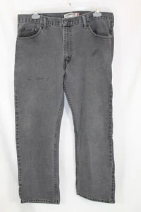 LEVI 505 Straight Leg Mens 40X30 Black 5 Pocket Cotton Denim Jeans - Imagen 1 de 5