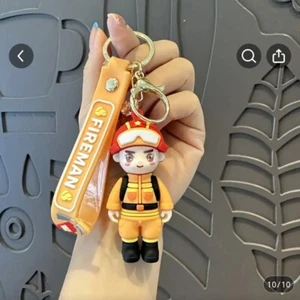 Silicone Fireman Keychain 4" New USA STOCK 🌲Christmas Gifts! - Picture 1 of 2