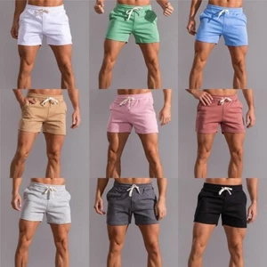 Mens Cotton Shorts Hot Pants Breathable for Sports Gym Body Building Training - Picture 1 of 21