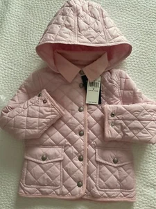 NWT Girls Polo Ralph Lauren Quilted Water-Repellent Barn Jacket, Pink, size 5 - Picture 1 of 3