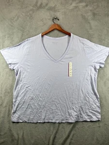AVA VIV Womens Plus 4X Tops Lavender Purple NWT T Shirt V Neck Short Sleeve - Picture 1 of 9