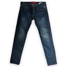 Replay Anbass M914 Dark Blue Mens Jeans W32 L32 Denim Cotton Zip