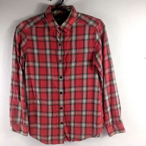Uniqlo Red Tartan Plaid Flannel Long Sleeve Button Up Shirt M - Picture 1 of 5
