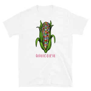 Unicorn Fantasy Rainbow Corn on the Cob Legendary Short-Sleeve Unisex T-Shirt - Picture 1 of 6
