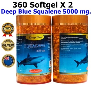 2X Deep Blue Squalene 5000 mg Sea Shark Liver Oil Detoxify Toxin 360 Softgel P - Picture 1 of 12