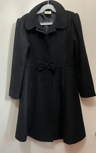Crazy 8 Girls Classic Dress Coat Wool Blend Black Collared Button up Size 7/8 - Picture 1 of 8