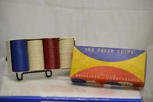 100 fiches poker vintage van dyke con scatola originale in rilievo silenzioso - Foto 1 di 2