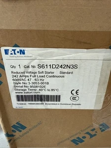 NEW Eaton S611D242N3S Reduced Voltage Soft Starter 242 Amp STYLE 3-3053-001B - Picture 1 of 3