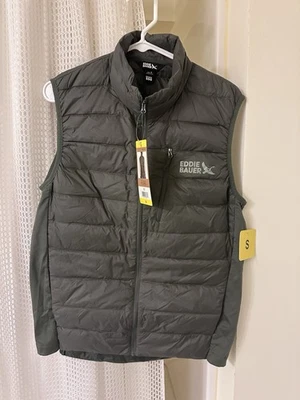 NWT Eddie Bauer Men's Light Weight Down Puffer Vest, Green Size Small - Image 1 of 4