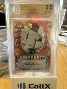 2021 Leaf Valiant - Lionhearted Nolan Gorman #LH-NG1 Orange /99 (AU, RC) - Picture 1 of 2