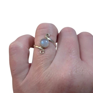 925 Sterling Silber Mondstein Edelstein Statement Ring Schmuck Geschenk für Mama - Bild 1 von 6