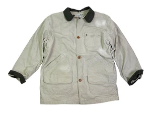 VGT LL Bean Jacket Mens Large Tall Canvas Wool Blanket Lined Barn Chore Coat - Picture 1 of 5