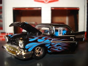 Chevrolet Bel Air 1957 57 edición limitada 1/64 púrpura M2 flameado Chevy personalizado - Imagen 1 de 4
