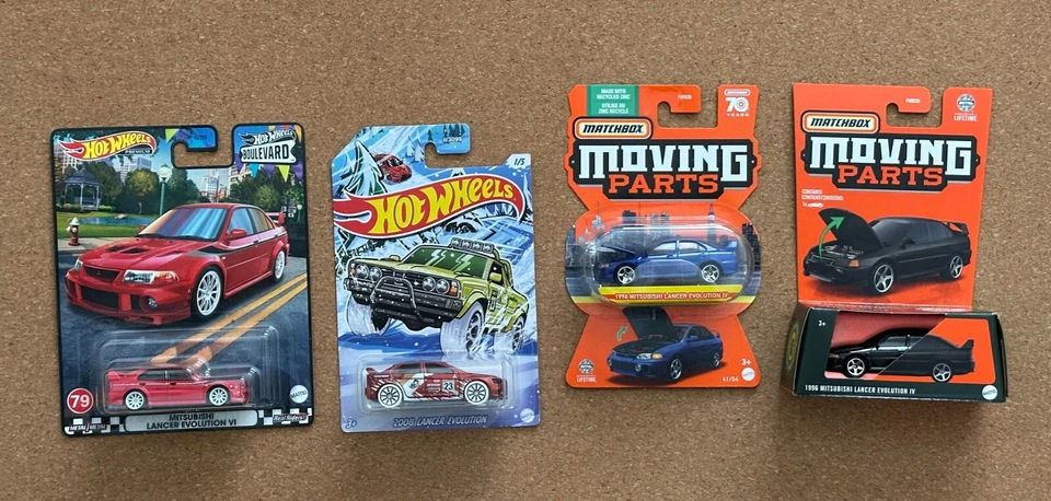 Lot of 4 - Hot Wheels / Matchbox Mitsubishi Lancer Evolution Bundle - Fast Ship - Image 1 of 1