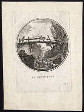 Antique Master Print-BRIDGE-MOUNTAIN-LANDSCAPE-SHEPHERD-Anonymous-ca. 1700