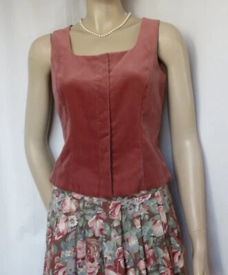 Laura Ashley Top Mieder 36 38 altrosa Samt vintage 80er  Baumwolle Oberteil - Bild 1 von 4
