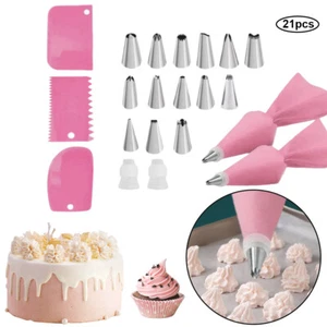 Icing Cake Decorating Set Decoration Equipment Pastry Bag + Piping Nozzles 21pcs - Picture 1 of 10