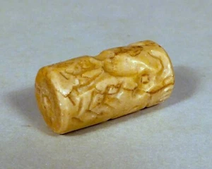 Baktrien Steatit ROLL SIEGEL Amulett CYLINDER SEAL Middle Eastern Ancient Bead - Bild 1 von 6