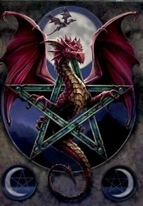 LUNAR MAGIC DRAGON ANNE STOKES FANTASY ART BIRTHDAY GREETING CARD GIFT IDEA - Picture 1 of 1
