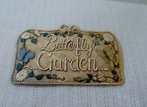 VINTAGE SCHMETTERLING GARTENSCHILD ~ 9 1/2" BREIT UND 6" HOCH ~ ~ ICH AKZEPTIERE PAYPAL ~ ~ - Bild 1 von 1