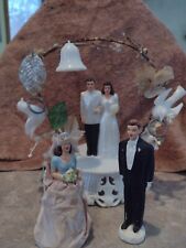 VTG 1950 Pfeil & Holing. 4.5" Bride and Groom Chalkware and Wedding Cake Topper