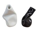 COMPLETED WORKS Vases Set Of 2 Matte White Gloss Black Handcrafted NEW RRP175