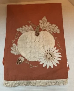 Pier 1 Imports Embroidered Pumpkin Thanksgiving Fall 72" Table Runner - Picture 1 of 5