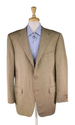 Blazer Ermenegildo Zegna Dorado Claro Espiga Ventana 3-Btn Abrigo Deportivo 44R Foto 1 de 4