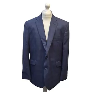 Pierre Cardin 2 Piece Suit Checked Blue UK Men's XXL 48" W36 L29 K263 - Picture 1 of 10