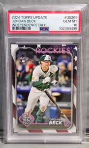 2024 Topps Update Jordan Beck PSA 10 Pop 1! Independence Day /76 #US269 - Picture 1 of 2