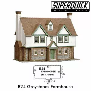 GREYSTONES FARMHOUSE 1:72 OO HO Gauge Railways Building Series B B24 SuperQuick - Picture 1 of 2