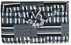 Black White Kente African Print Clutch Purse