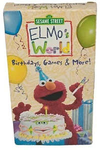 VTG VHS Sesame Street Elmo's World Birthdays Games More 2001 Tape PBS Kids - Picture 1 of 7
