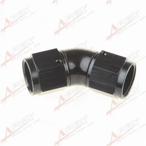 AN-10 AN10 To AN10 45 Degree Female To Female Full Flow Adapter Fitting Black - Picture 1 of 5