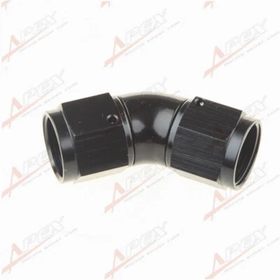AN-10 AN10 To AN10 45 Degree Female To Female Full Flow Adapter Fitting Black - Image 1 of 4