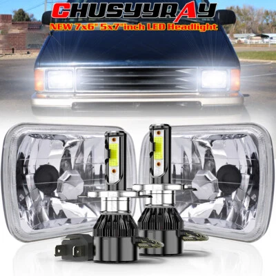 Faros LED H4 de vidrio sellado 7X6 "5X7" pulgadas para Ford Aerostar 1987-1990 1991 Foto 1 de 4