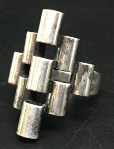 Vintage MCM Design Sterling Silver Finland Ring E. Granit & Co Size 5.5 - Picture 1 of 9