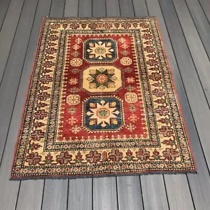 Excellent Condition Ready To Go Handmade Kazak Area Rug 5‘ X 3‘ 7 Inches - Picture 1 of 12