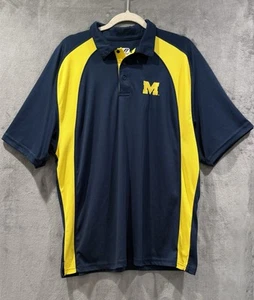 Michigan Wolverines Polo shirt Men's XL Blue J. America Performance Outdoor Golf - Picture 1 of 8