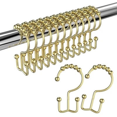 Anillos de ganchos para cortina de ducha, ganchos para cortina de ducha de acero inoxidable a prueba de óxido D... Foto 1 de 4