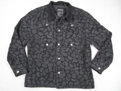 Chaqueta The Hundreds Para Hombre XL Negra Pana Abotonada Paisley Ropa de Calle Patín Foto 1 de 4