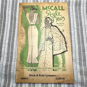 Vintage McCall's Style News March 1935 Block & Kuhl Company Peoria Illinois - Imagen 1 de 3