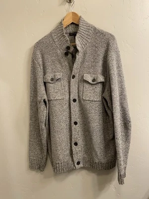 Cárdigan suéter Banana Republic para hombre talla XL gris jaspeado mezcla de algodón Foto 1 de 4