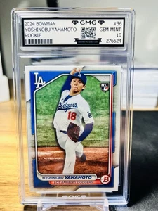 2024 Bowman Yoshinobu Yamamoto Rookie GMG Graded 10 Gem Mint RC Dodgers #36 - Picture 1 of 1