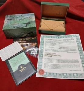 Rolex Explorer 1 Empty Box Green Warranty Serial P 14270 Tag Frame From Japan - Picture 1 of 2