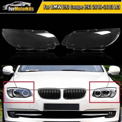 For BMW E92 Coupe E93 328i 335i 2010-2013 LCI Clear Front Headlight Lens Cover - Image 1 of 4