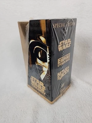 New Star Wars Trilogy VHS 1997 Special Limited Edition Movie Gold Box Set Sealed - Image 1 of 4